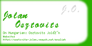 jolan osztovits business card